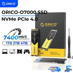 ORICO PCIe4.0 M.2 NVMe SSD PS5 게임용 7400MB/S 콘텐츠 제작자용 내부 솔리드 스테이트 드라이브 M 키 2280 SSD 1TB/2TB/4TB O7000
