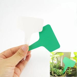 100X PVC 온실 식물 T 태그 레이블 꽃 냄비 플라스틱 마커 로그인 방수 허브 식물 정원 도구 용품 T1