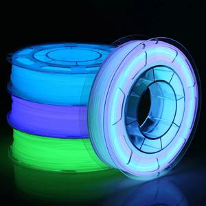 1.75mm 3D PLA 빛나는 필라멘트 무지개 야광운 빨간색 파란색 빛나는 250g, 500g PLA 3D 인쇄 플라스틱 와이어 진공 포장