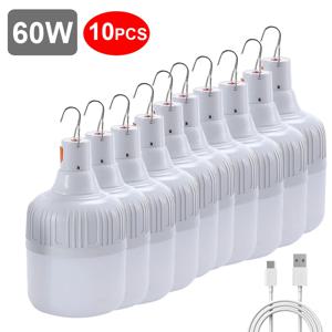 60W 80W 캠핑 라이트 USB 충전식 LED 비상 램프 바베큐 텐트에 대 한 후크와 야외 휴대용 등불 배터리 전구
