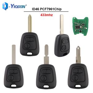 ID46 칩 원격 자동차 키, 시트로엥 C1 C2 C3 C4 색소 Xsara Picasso, 푸조 106 107 307 206 207 306 406 407 파트너, 433MHz