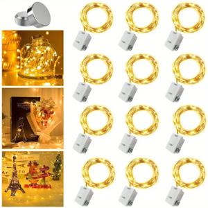 10pcs LED 문자열 빛 배터리 운영 구리 와이어 요정 조명 깜박이 모드와 축제 장식 홈 장식 ﻿