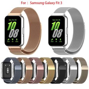 삼성 Galaxy Fit 3 용 마그네틱 메탈 스트랩 Galaxy Fit 3 Correa 시계 스트랩 용 스마트 시계 밴드 교체 용 손목 밴드 팔찌
