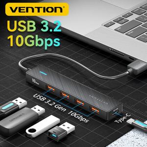 Vention 새로운 USB 3.2 Gen2 허브 5 포트 분배기 10Gbps USB A 유형 C 허브 멀티 포트 어댑터 노트북 확장 데스크탑 PC 액세서리