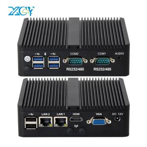 팬리스 산업용 미니 PC Celeron J6412 J4125 J1900 J2900 2x COM RS232/RS485 2x 이더넷 WiFi 4G LTE SIM 슬롯 Windows Linux