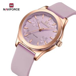 NAVIFORCE NF5051 여성 시계 실리콘 석영 손목 시계 여성용 스포츠 시계 소녀 선물 숙녀 시계