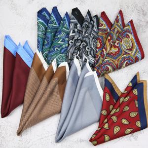 새로운 도트 레드 프린트 포켓 스퀘어 꽃 가슴 수건 페이즐리 정장 웨딩 신사 Hankies 남자 손수건 포켓 스퀘어