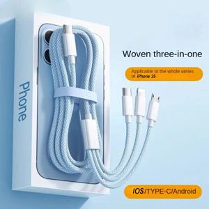 3 In 1 고속 충전 케이블 100W Xiaomi iPhone Poco 마이크로 USB 유형 C 충전기 케이블 코드 다중 Usb C 충전 와이어 라인