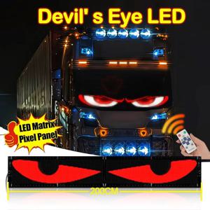 트럭 악마 눈 LED 매트릭스 픽셀 패널 원격 제어 소프트 접이식 조명 애니메이션 디스플레이 라이트 앞 유리 장식 사인 보드