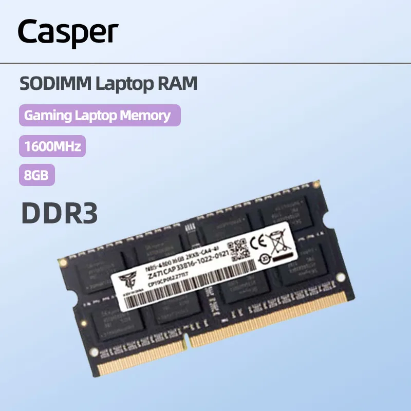 Casper DDR3 DDR4 메모리 모듈 램 노트북 컴퓨터, 32GB, 16GB, 8GB, 4GB, 1333 1066, 1600MHz 노트북 메모리, 블랙