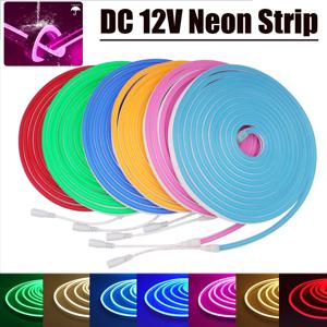 DC 12V 네온 스트립 2835 120Leds/M 홈 가든 장식 화이트/블루/핑크/옐로우/그린/레드 유연한 리본 로프 LED 스트립