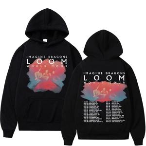 Imagine Dragons Band - Loom Tour 2024 새 앨범 후드 풀오버 남성 여성 패션 힙합 스타일 까마귀 스웨터 streetwear