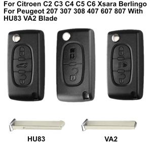 HU83 VA2 시트로엥 C2 C3 C4 C5 C6 Xsara Berlingo 푸조 207 307 308 407 607 807 플립 원격 자동차 키 쉘 케이스