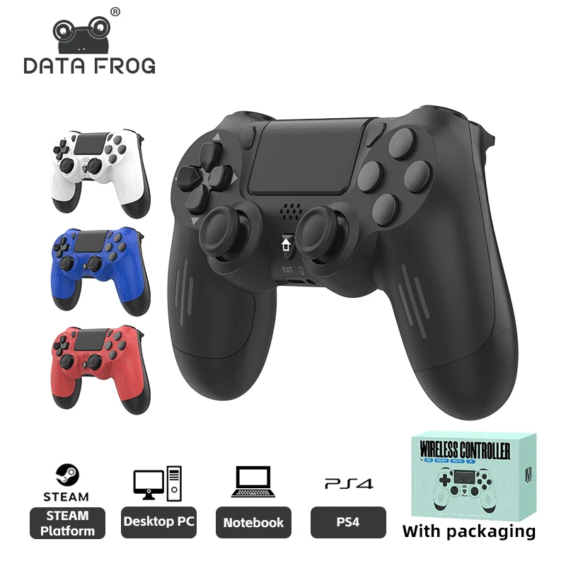 PS4 Slim Pro PC 진동 6축 모션 센서 조이스틱 게임 게임 패드용 DATA FROG Bluetooth 호환 무선 컨트롤러