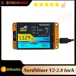 비트코인 너드 마이너 V2 2.8인치 350kh/s ESP32 스마트 터치 디스플레이 BTC 솔로 마이너 윈잭팟 3.125 BTC 로또이 마이닝 머신