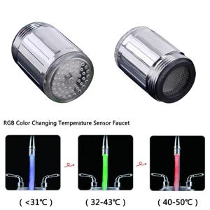 Multicolo LED 수도꼭지 스트림 라이트 주방 욕실 샤워 탭 수도꼭지 노즐 헤드 변경 온도 센서 라이트 수도꼭지