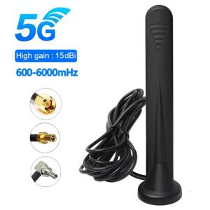 GSM 3G 4G 5G 안테나 야외 옴니 공중 고 이득 15dBi RP SMA 남성 TS9 CRC9 Wifi 라우터 모뎀 용 방수 자기 안테나