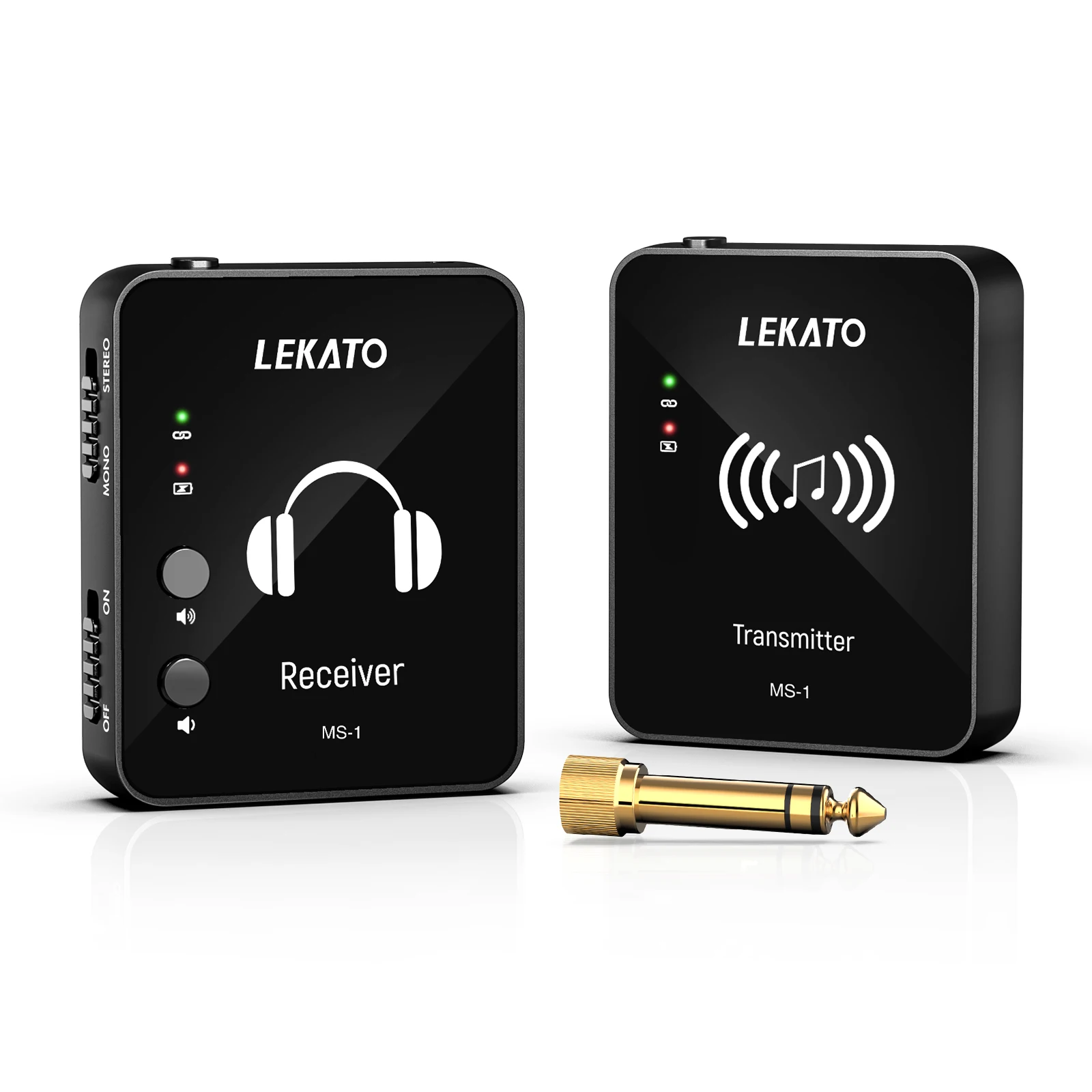 Lekato Wp-10 2.4G 무선 이어폰 모니터 충전식 송신기 수신기 M-Vave M8 충전식 스테레오 모노 전화 기록
