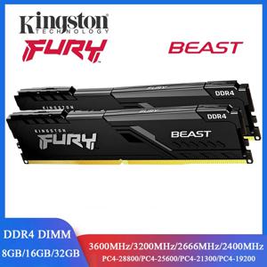 Kingston BEAST Memoria DDR4 데스크탑 RAM 8GB 16GB 32GB 3600 3200 2666 2400MHz 메모리 288핀 DDR4 DIMM 1.2V PC4-21300 25600 28800