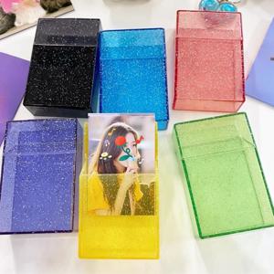 Ins 투명 보관 상자 Blingbling 사진 카드 홀더 상자 케이스 컨테이너 아이돌 Kpop 앨범 사진 보관 상자 편지지