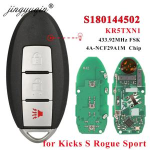 징유친 S 180144502   닛산 Kicks S Rogue Sport 2018 2019+ 근접 Fob 433Mhz 칩 4A 285E3-5RA0A KR5TXN1 용 스마트 자동차 키