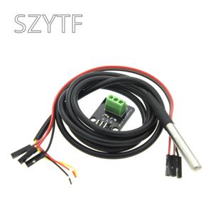 Arduino용 방수 온도 센서 모듈 키트, 디지털 센서 케이블, 스테인리스 스틸 프로브 터미널 어댑터, DS18B20, 100cm
