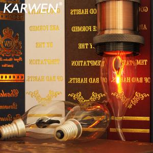 LED 불꽃 촛불 빛 E27 E14 에디슨 전구 AC 220V 레트로 빈티지 화재 조명 3W Led 필라멘트 램프 장식 조명