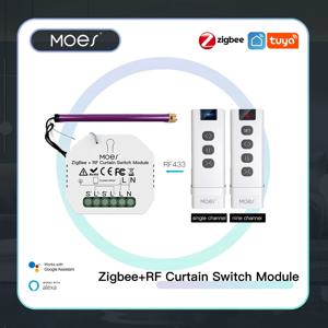 MOES ZigBee 3.0 스마트 커튼 스위치 모듈 전동 롤러 셔터 블라인드 모터 Tuya Smart Life Alexa Echo Google 홈