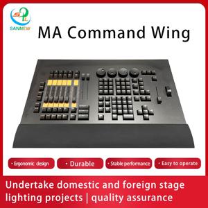 MA2 명령 윙 콘솔 무대 조명 컨트롤러 dmx512 dj 디스코 이동 헤드 빔 워시 용 비행 케이스가있는 dj 조명 콘솔