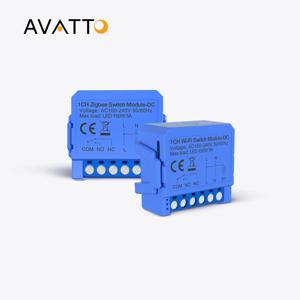 AVATTO Tuya 스마트 ZigBee WiFi 건식 접촉 스위치 모듈 범용 DIY 차단기 릴레이 DC 12/24V AC 100-240V 작업 Google 홈 Alexa