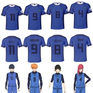 남성 티셔츠 애니메이션 일본 블루 잠금 Isagi Yoichi 축구 유니폼 3d 프린트 Tshirt Cosplay Hyoma Chigiri Meguru T 셔츠 탑 보이