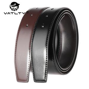VATLTY 34mm 남성용 버클이없는 가죽 벨트 천연 소 가죽 130cm 바지 벨트 캐주얼 브라운 리버시블 벨트 거들 남성