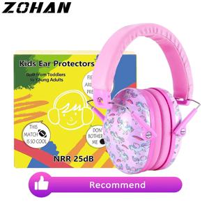ZOHAN 어린이 귀마개 안전 청력 보호기 수동 소음 감소 NRR25dB 어린이 유아용 유니콘 만화 헤드폰