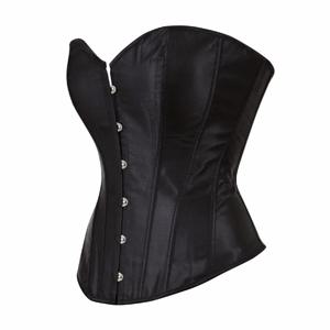Caudatus 블랙 코르셋 탑 플러스 사이즈 Bustiers Overbust 새틴 섹시한 의상 Corselet Brocade 빈티지 스타일 Bridal Korsett Women