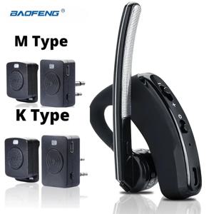 BaoFeng 워키 토키 무선 헤드셋 UV-82 UV-5R BF-888S Kenwood Moto Ham Station 용 마이크 M/K 포트가있는 Bluetooth PTT 이어폰