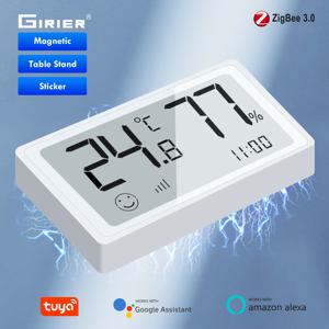 GIRIER Tuya 스마트 ZigBee 온도 및 습도 센서 디지털 온도계 Alexa Hey Google과 호환되는 실내 습도계