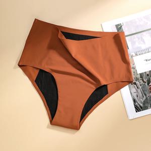 뜨거운 판매 Mid-Rise 원활한 월경 기간 팬티 4 레이어 흡수성 누출 방지 Culotte 길어진 월경 팬티