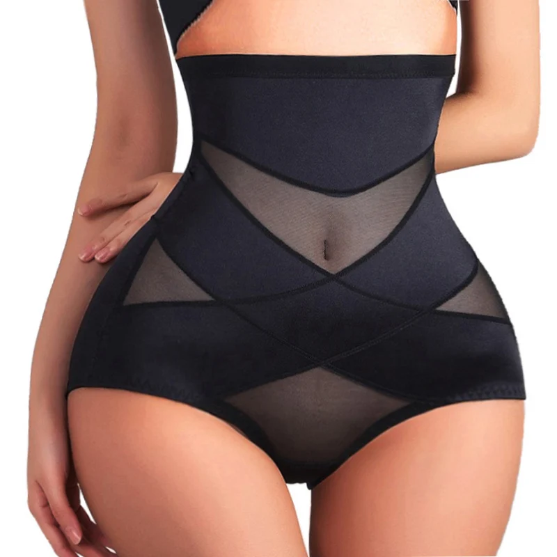 섹시한 크로스 바디 셰이퍼 높은 허리 팬티 여성 속옷 거들 배꼽 배꼽 컨트롤 트레이너 Shapewear 슬리밍 속옷