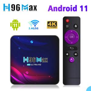 4KUltra HD H96 Max V11 스마트 TV 박스 안드로이드 11 쿼드 코어 4G 32G BT4.0 4k Wifi2.4G/5G 지원 마우스 및 키보드 셋톱 박스