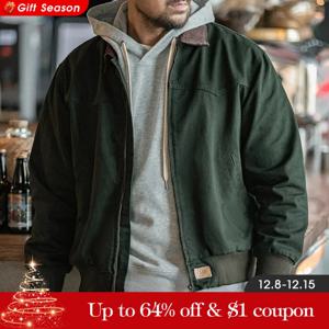 Maden Retro Heavyweight Santafe 캔버스 자켓 코튼 코듀로이 옷깃 리브 밑단 커프스 남성용 가을 오버 코트 용 짧은 자켓