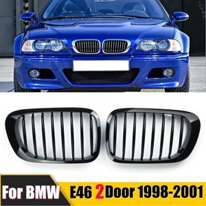BMW 3 시리즈 1998-2001 E46 M3 323 i/is 325Ci 328 i/is/Ci 330Ci 2 도어 그릴용 글로스 블랙 앞 범퍼 신장 그릴
