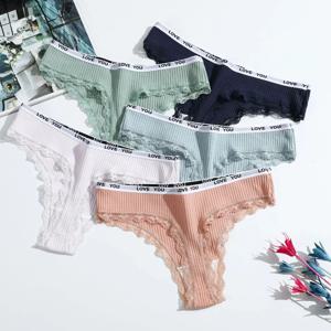 섹시한 코튼 끈 팬티 여성 레이스 낮은 허리 팬티 편지 속옷 숙녀 팬티 Lingere Panty Underware 통기성 여성 란제리