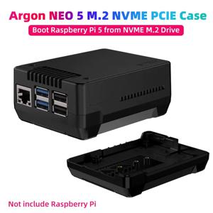 PWM 팬이 포함된 Raspberry Pi 5용 Argon NEO 5 M.2 NVME PCIE 케이스 M.2 NVME 드라이브의 SSD 부팅 Pi 5용 방열판 내장