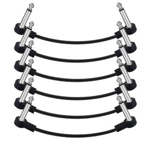 6 팩 기타 이펙트 페달 플랫 패치 케이블 6 인치 길이 1/4 