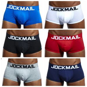 JOCKMAIL 고품질 코튼 남성 속옷 패션 로우 허리 플러스 사이즈 복서 반바지 솔리드 컬러 벨트 남성 속옷 트렁크