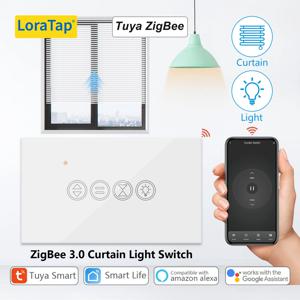 LoraTap ZigBee 3.0 Tuya 스마트 라이프 롤러 셔터 커튼 라이트 Alexa Google 홈용 전동 블라인드 작업용 미국 스위치