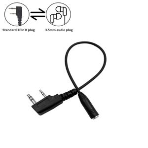 Kenwood TYT Baofeng UV5R 888S Quansheng UV-K5 UV-K6 라디오 용 2 핀 K1 ~ 3.5MM 여성용 오디오 전화 이어폰 전송 케이블