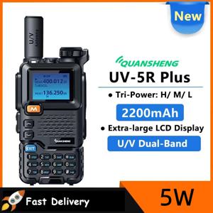 UV-5R PLUS Quansheng 워키토키, 트라이 파워 듀얼 밴드 UHF/VHF 경찰 밴드, 350-390MHz 양방향 라디오 스크램블러 트랜시버