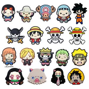 10pcs 원피스 Luffy 악마 슬레이어 나루토 Goku 초점 실리콘 비즈 Teether 쥬얼리 비즈 펜 젖꼭지 체인에 대한 식품 학년