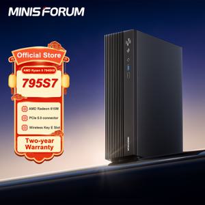 MINISFORUM 미니 데스크탑 컴퓨터, AMD Ryzen 9 7945HX ITX PC DDR5 32GB 1TB SSD, RTX4060 GPU PCIE5.0 HDMI DP1.4, 795S7